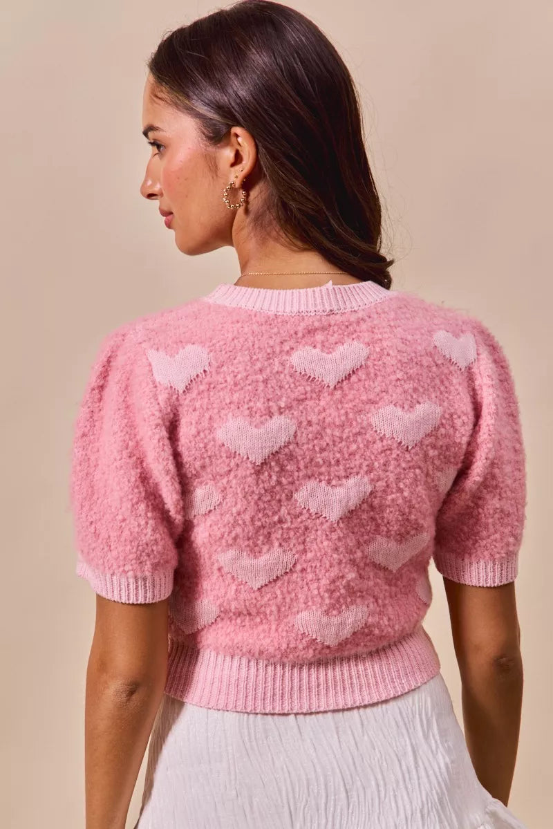 Sweet Heart Valentine Cropped Sweater