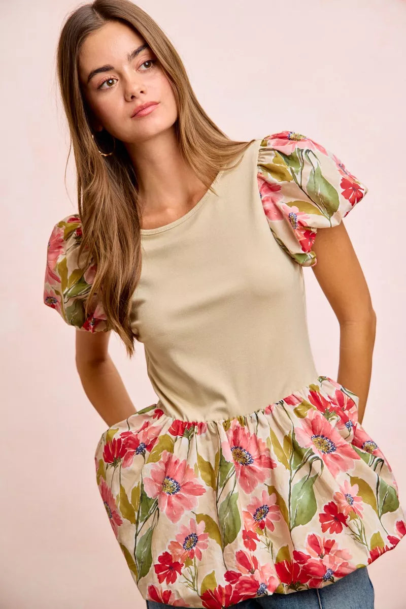 BiBi  Sleeves and Hem Peplum