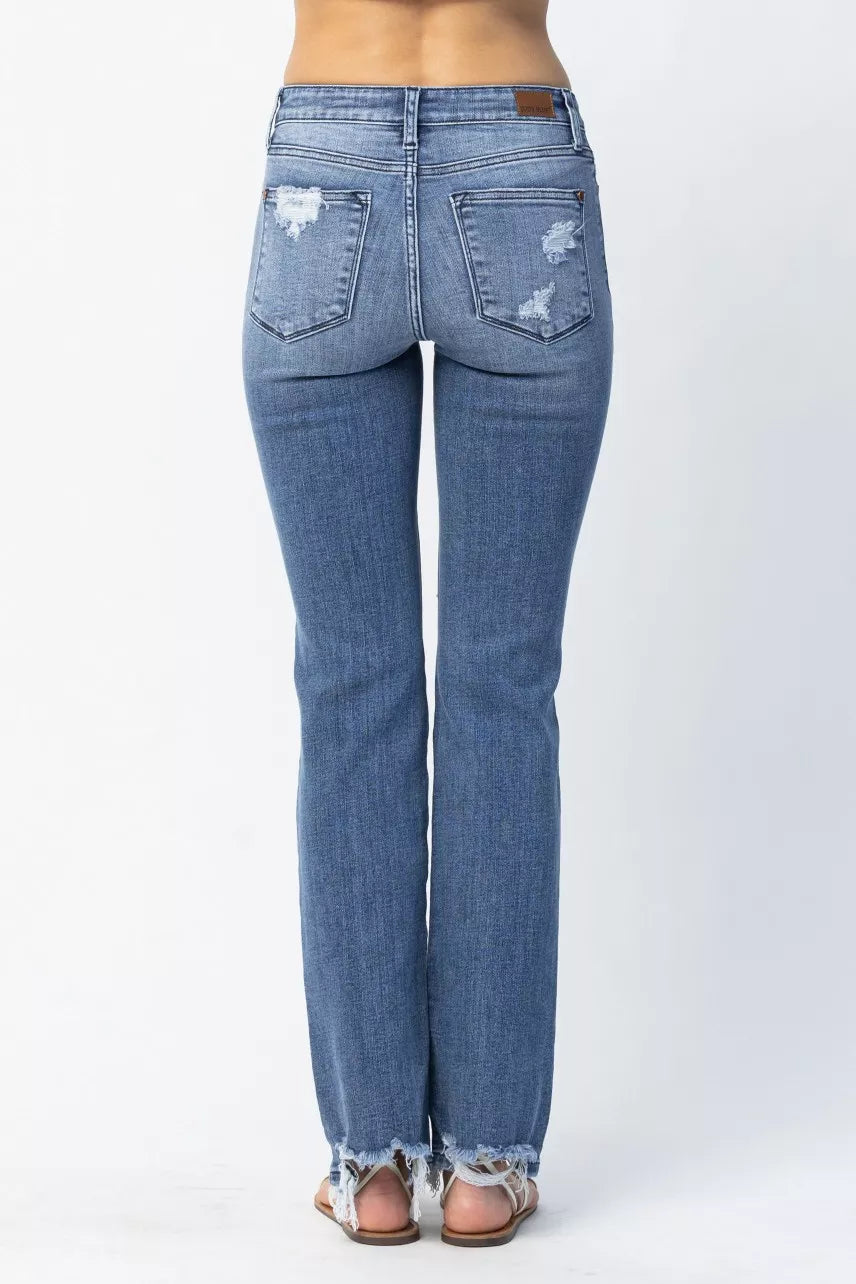  Full Size Mid Rise Destroy Straight Jeans Plus Size