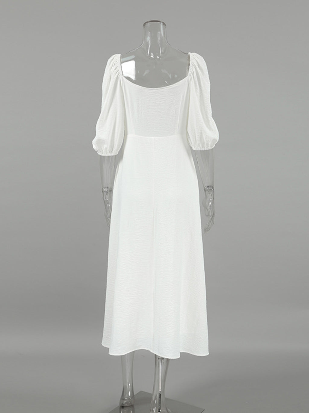  Front Puff Sleeve Dress