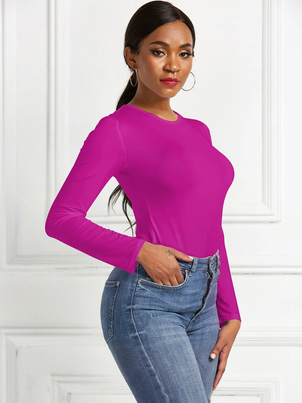 Round Neck Long Sleeve 
