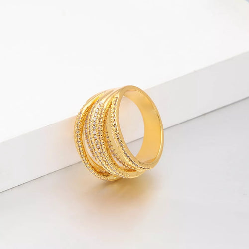 Gold-Plated Multi-Row Ring