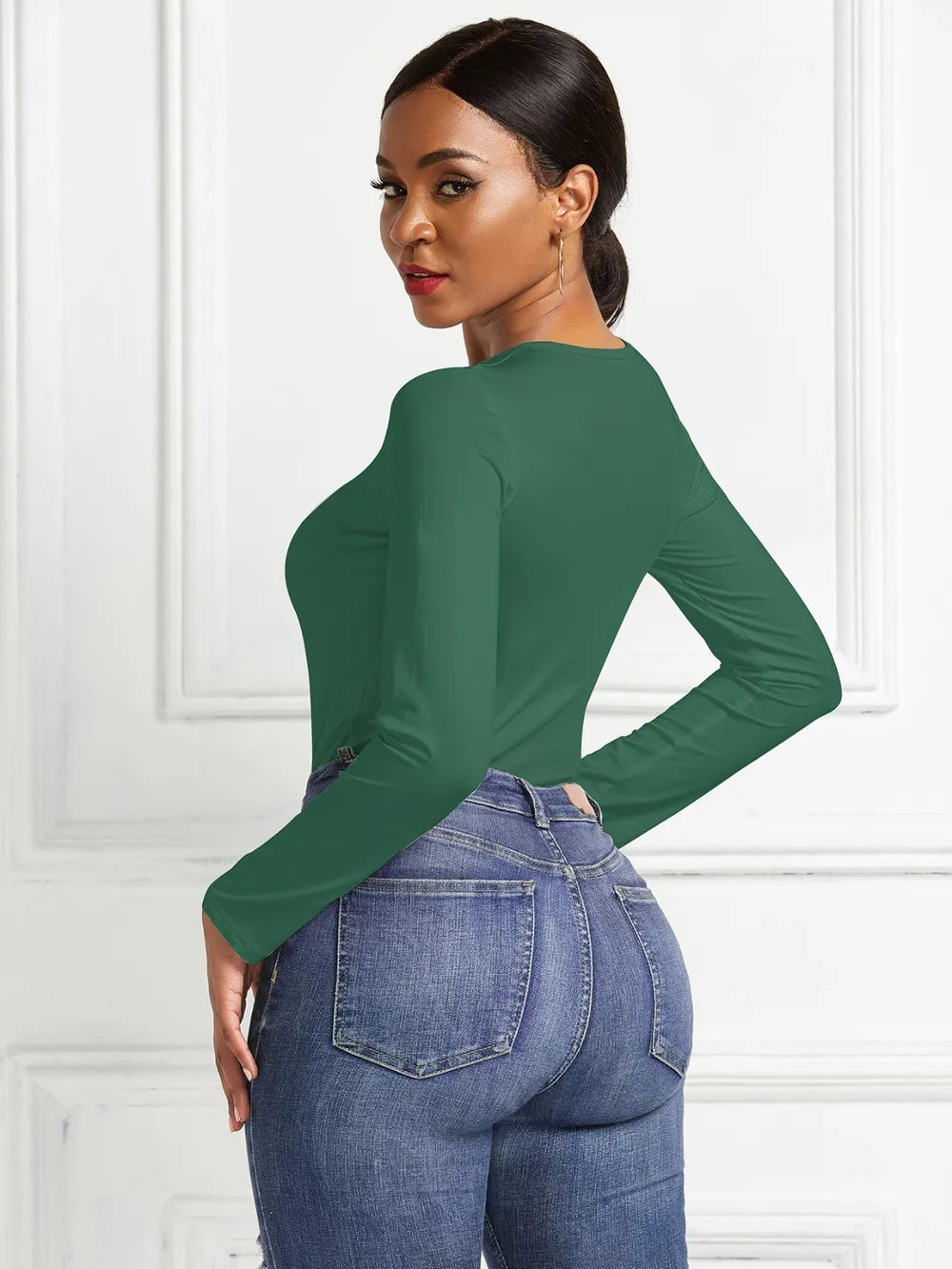 Green Long Sleeve Bodysuit