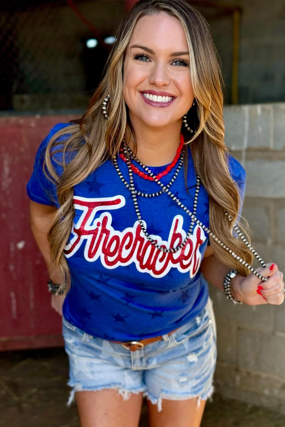 Firecracker Glitter Graphic T-Shirt