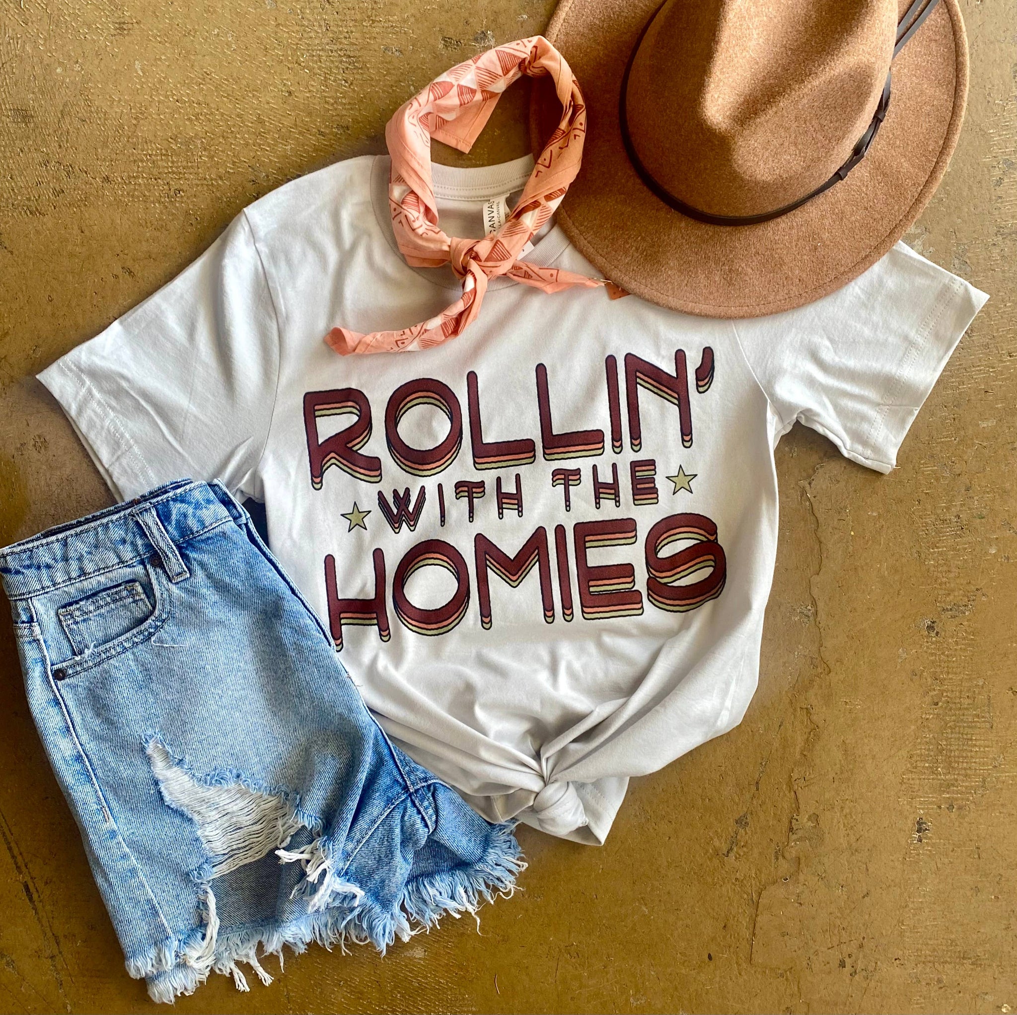 ollin with my homies shirt