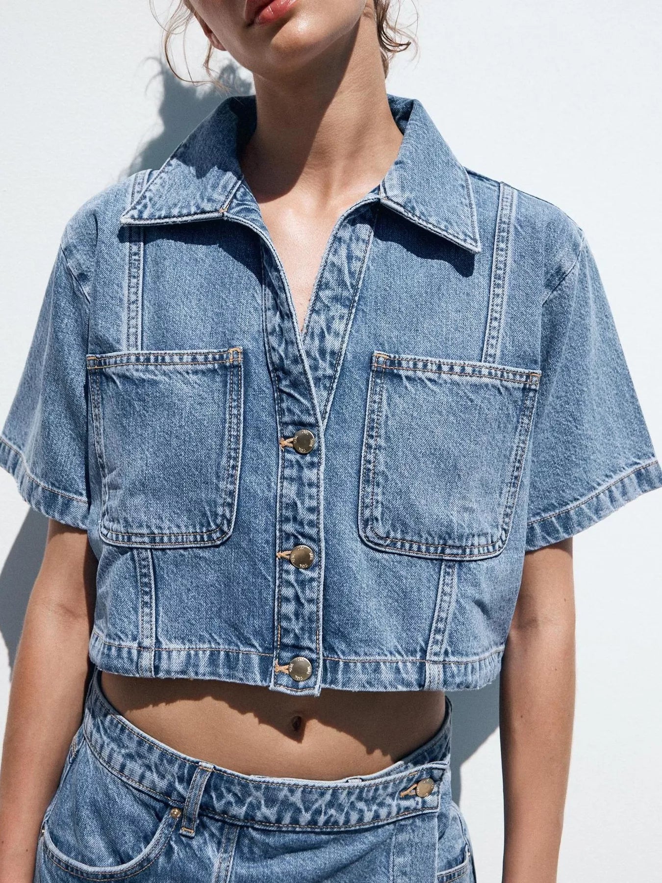 Button Up Short Sleeve Set