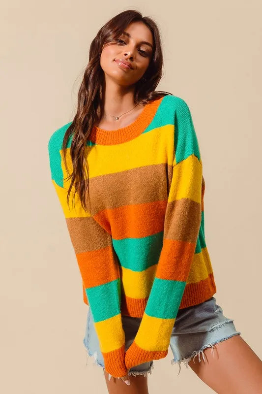 Multi Color Stripe Sweater 