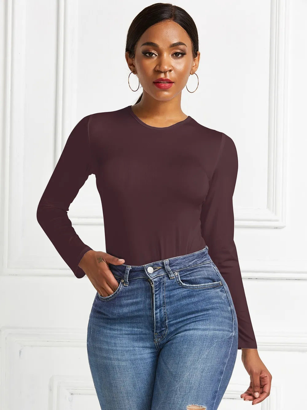 Purple Long Sleeve Bodysuit