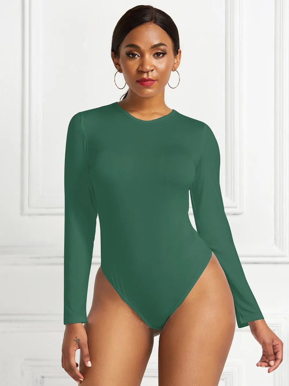 Round Neck Long Sleeve Bodysuit for womens
