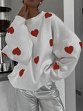 Shop Valentine’s Day Heart Round Neck Sweater: House of Sass