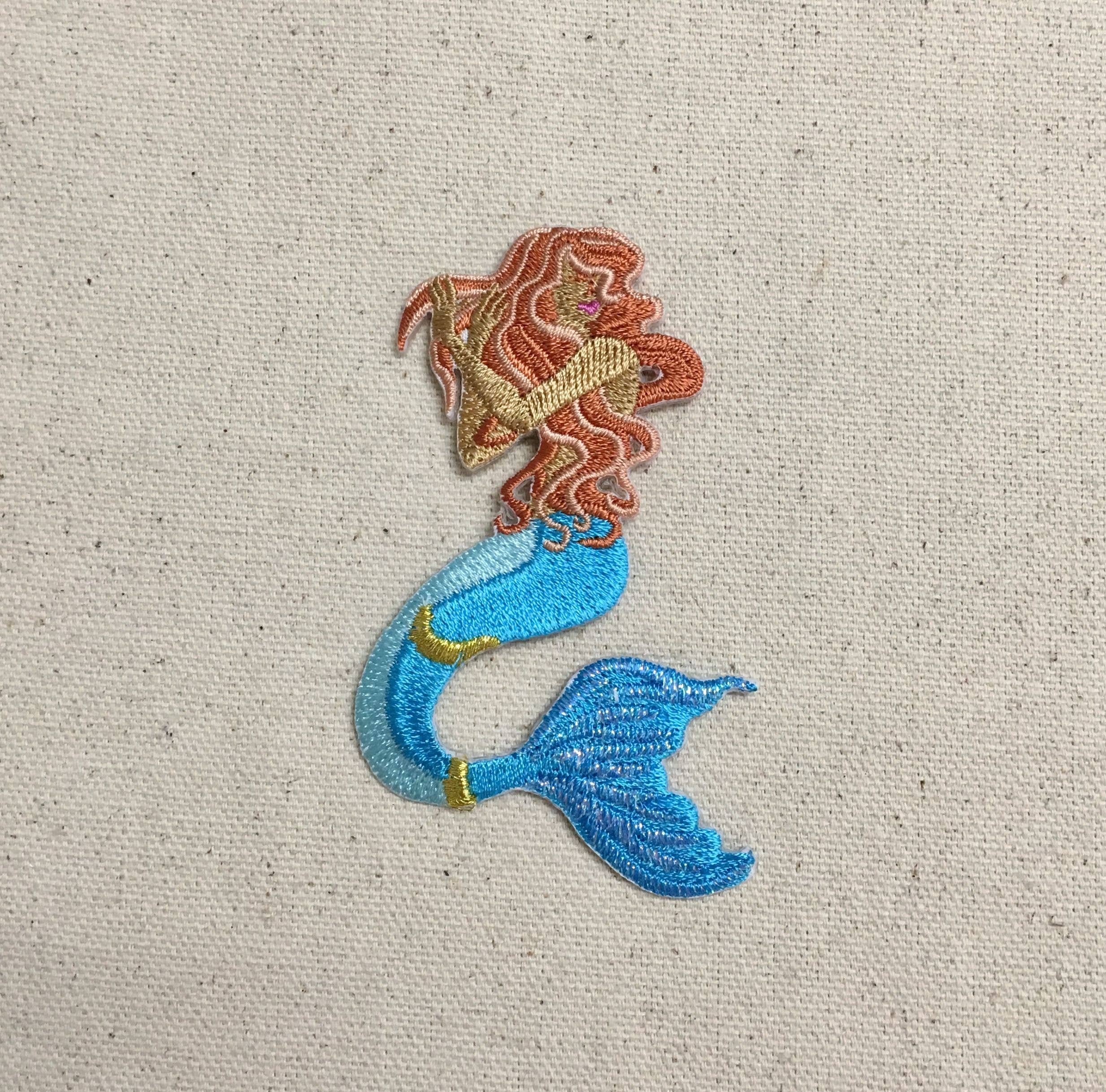 Red-headed Mermaid, Mythical, Fantasy Iron on Patch, Trucker