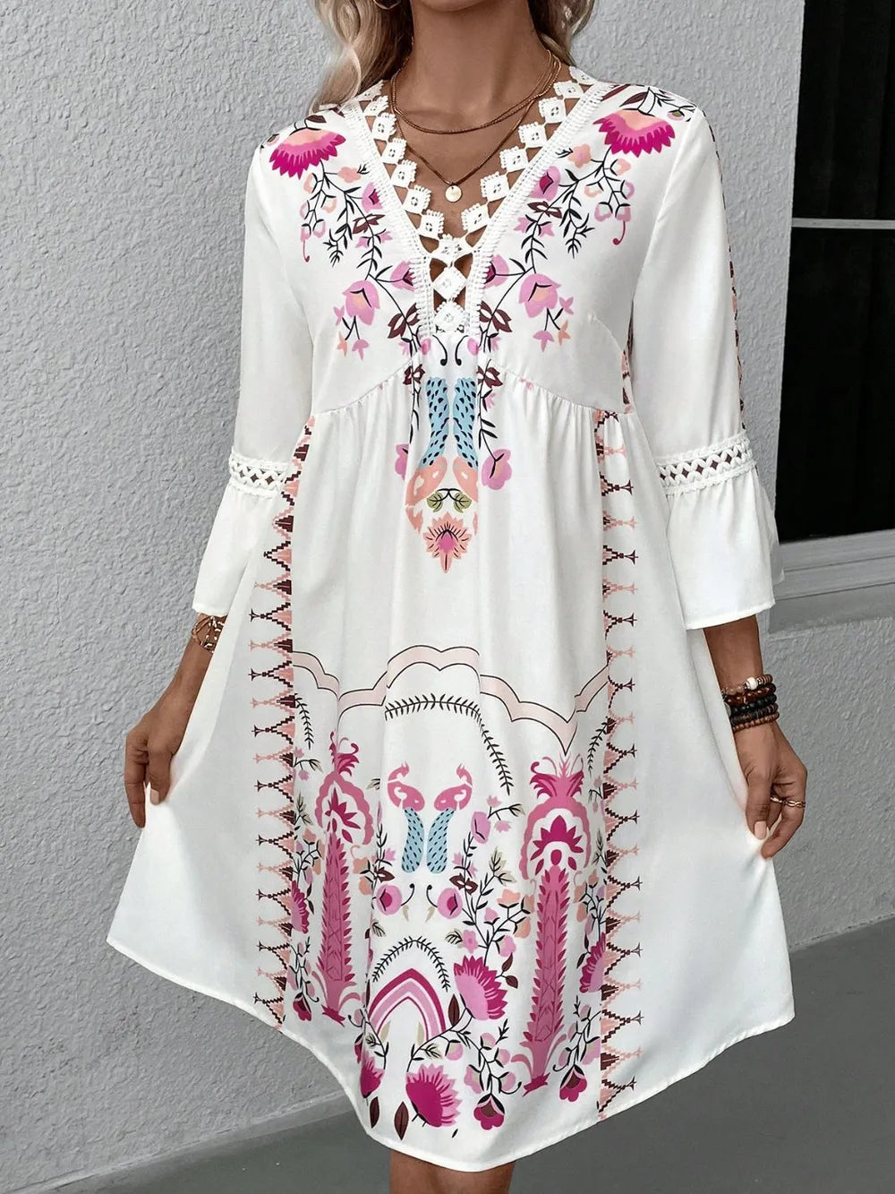 Lace Sleeve Dress