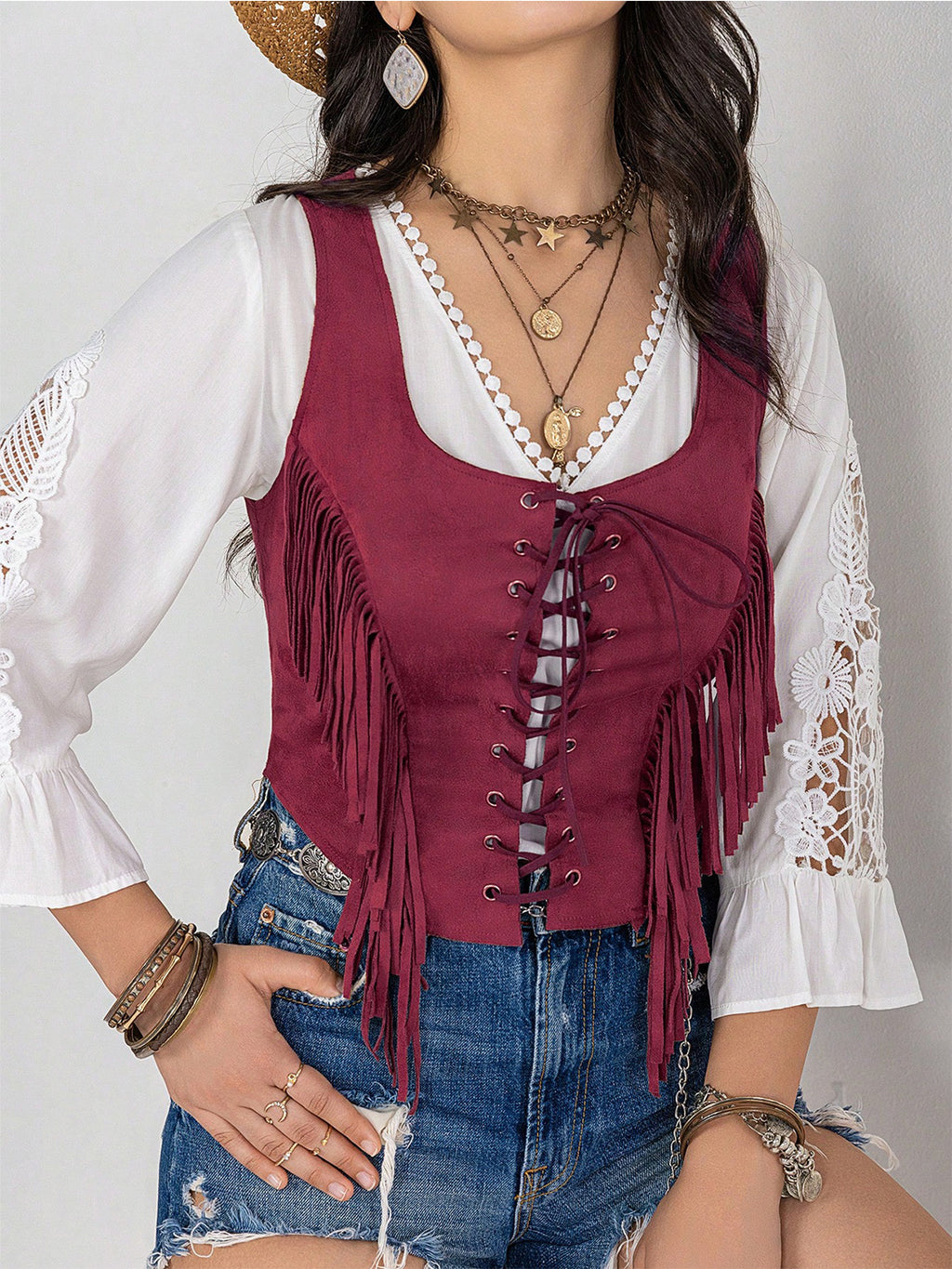 Fringe Lace-Up 