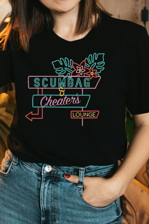"OFFICIAL MEMBER OF THE SCUMBAG AND CHEATERS LOUNGE" Graphic Tee
