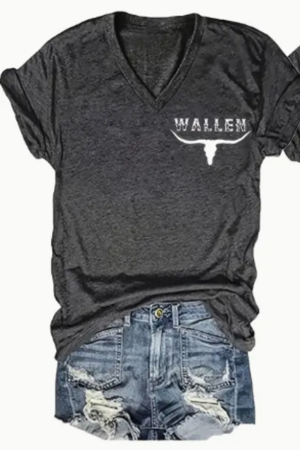 WALLEN; LET'S TALK ABOUT LAST NIGHT - V Neck Graphic Tee