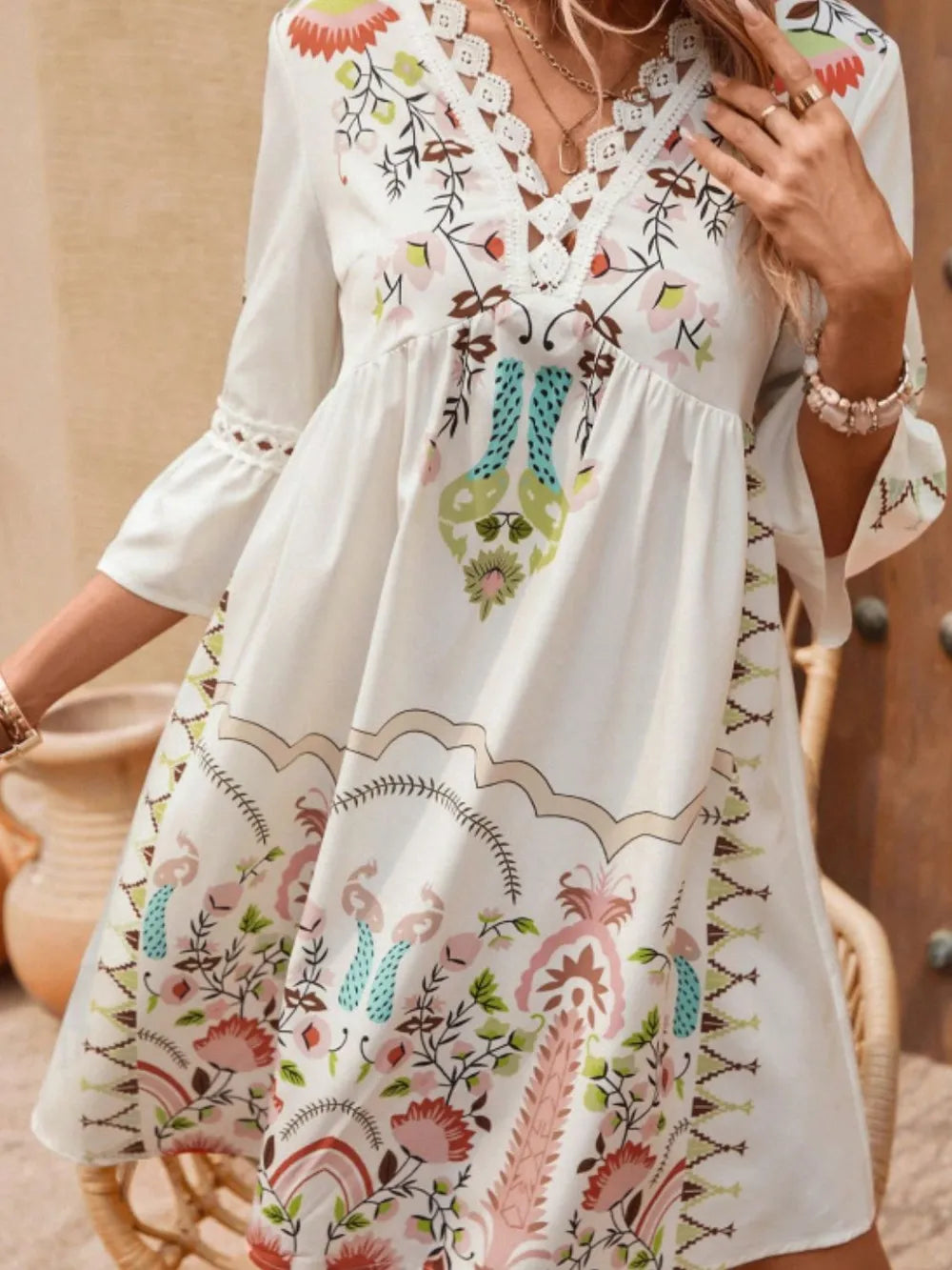 Three-Quarter Sleeve Dress