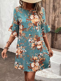 Floral Sleeve Casual Dress