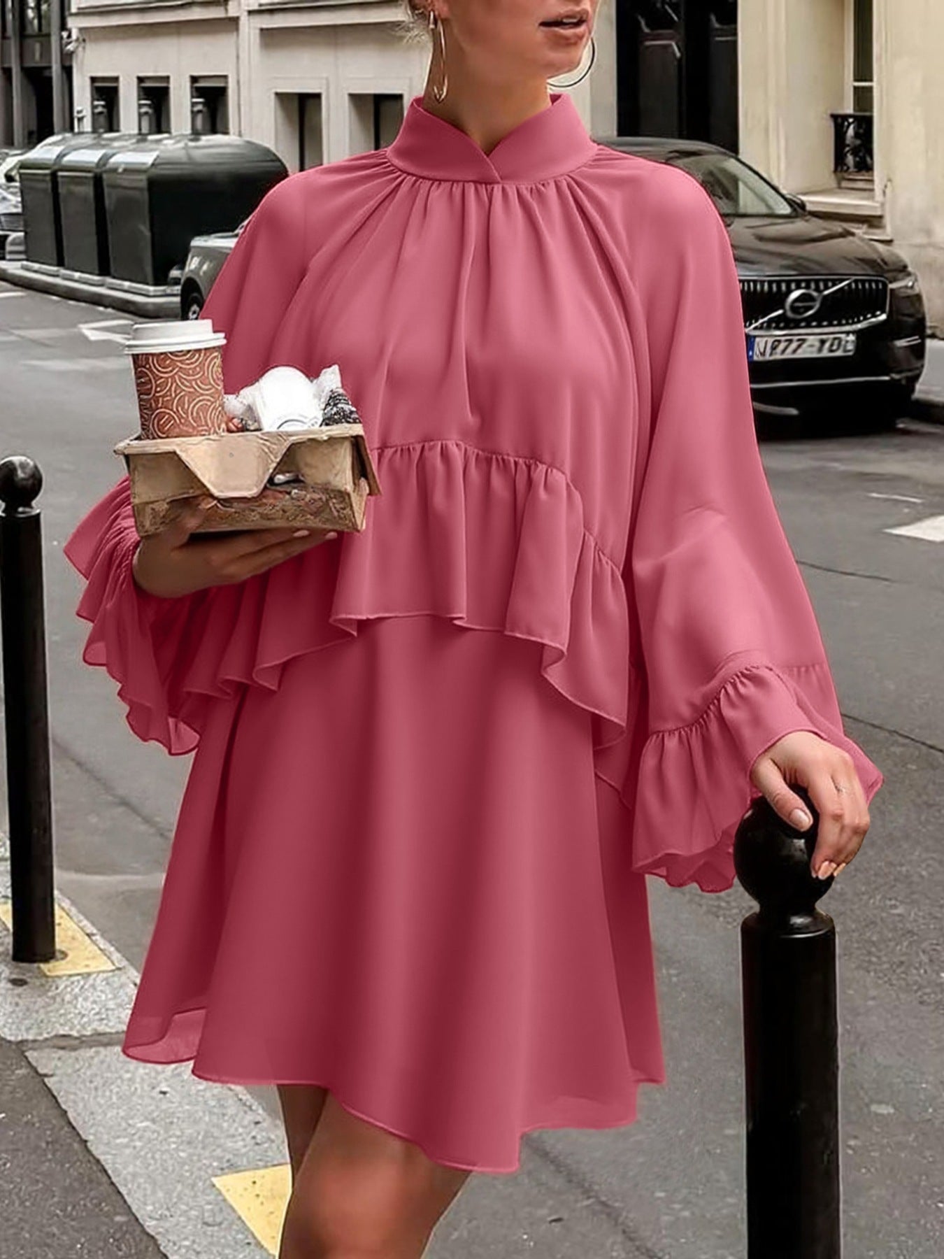 Buy Ruffle Trim High Neck Mini Dress | Shop House of Sass Buy Ruffle Trim High Neck Mini Dress | Shop House of Sass