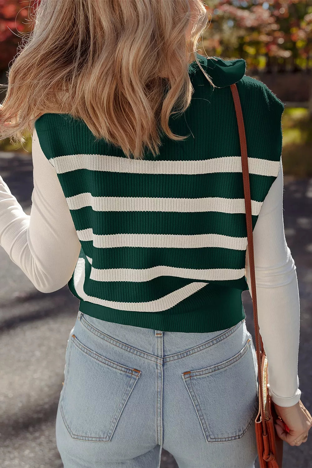  Zip Collared Sweater Vest
