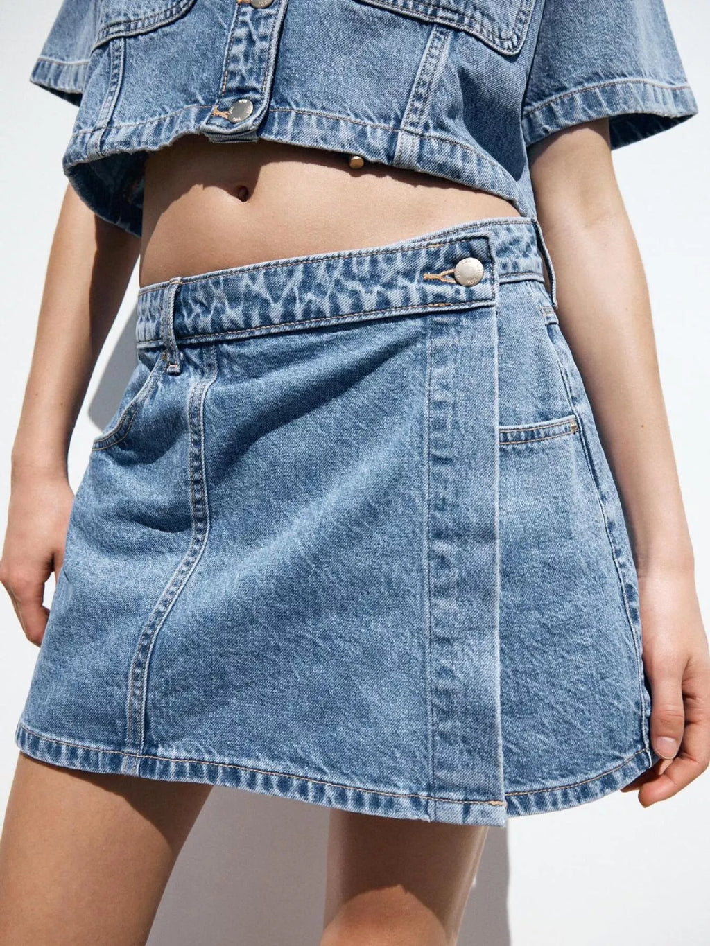 Button Up Skort Denim