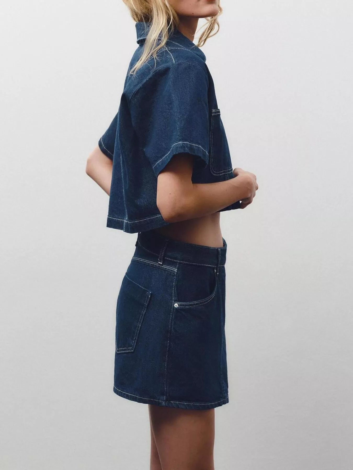 Button Up Top and Skort Denim 