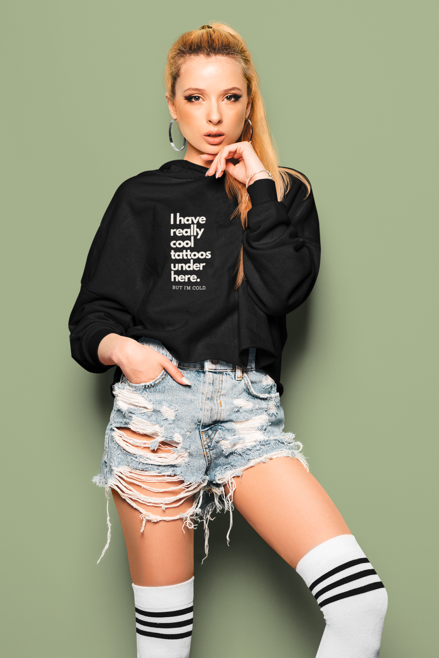 TATTOOED & CHILLY Cropped Hoodie