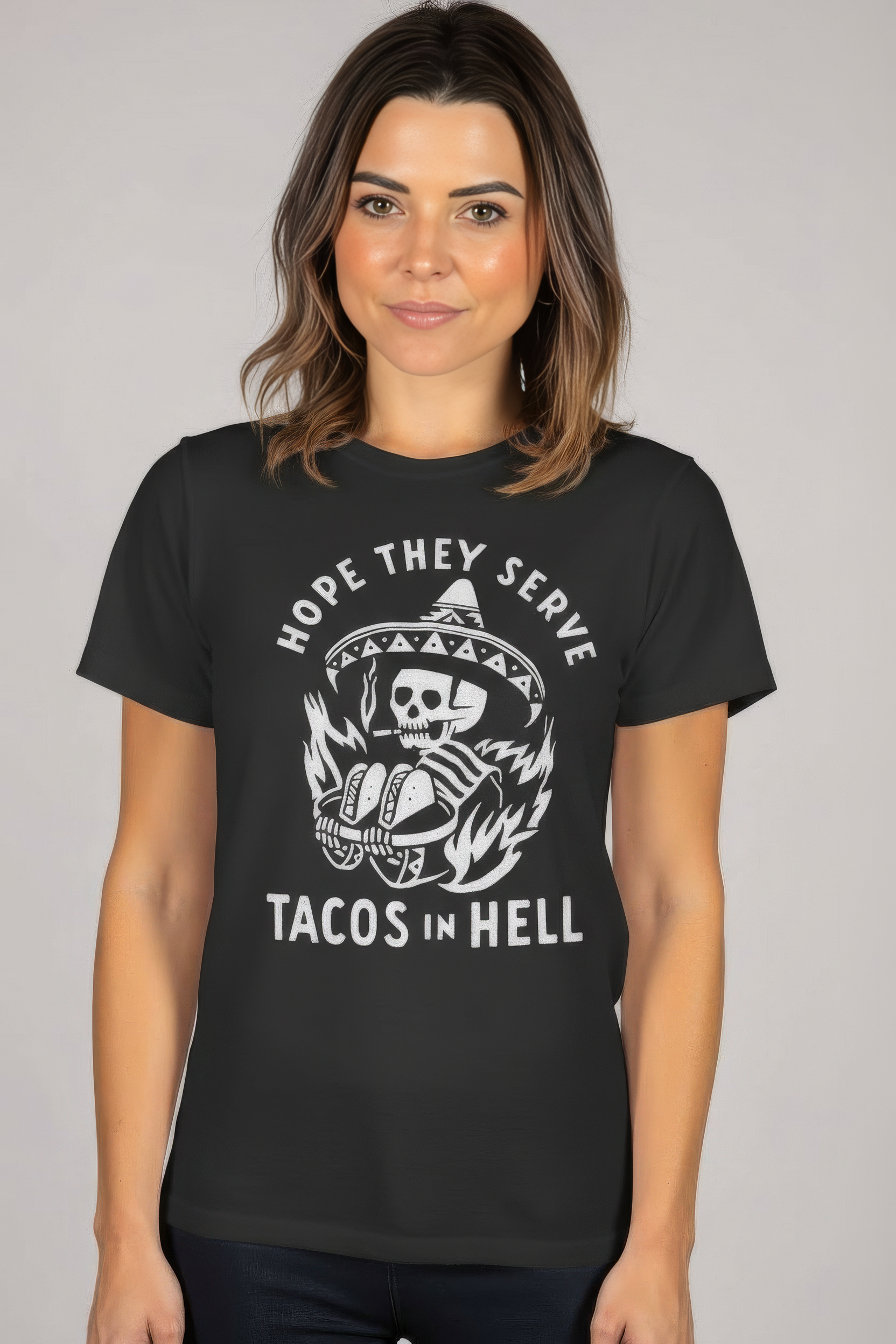 HOPE THEY SERVE TACOS IN HELL Graphic Unisex Tee
