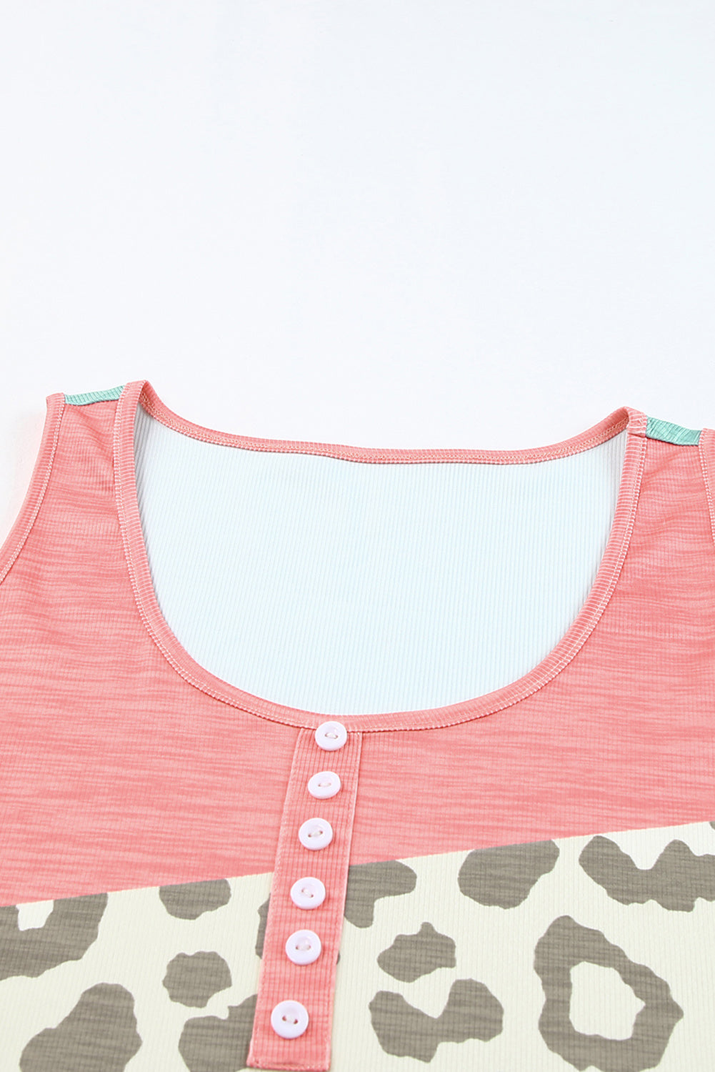Buy LEOPARD BLOCK PRINT Decorative Button Tank